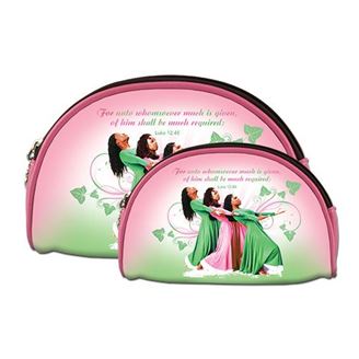 Three Ladies Pink and Green AKA Alpha Kappa Alpha Cosmetic Duo