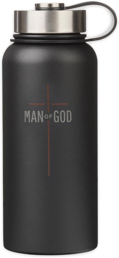 Man of God Matte Black Stainless Steel Water Bottle
