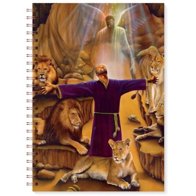 Daniel in the Lion's Den Black Art Spiral Journal