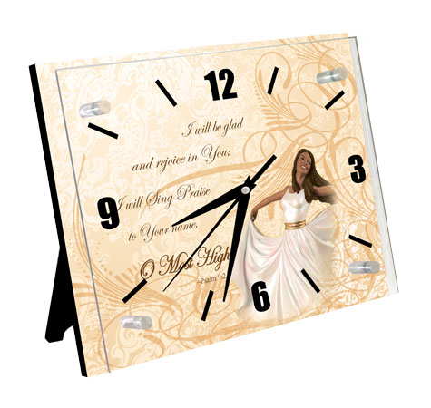 Psalm 9:2 Inspirational African American Desktop Clock