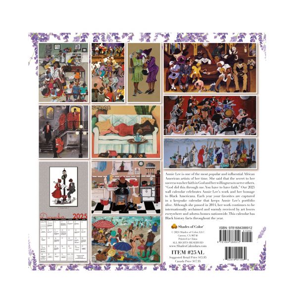 The Art of Annie Lee 2025 Black Art Wall Calendar #2